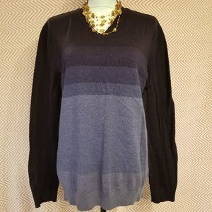 Calvin Klein Ombre Striped Wool Sweater Blue XL